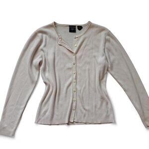 Vintage Tailor Light Pink Long Sleeve Button Up Cardigan - Size M